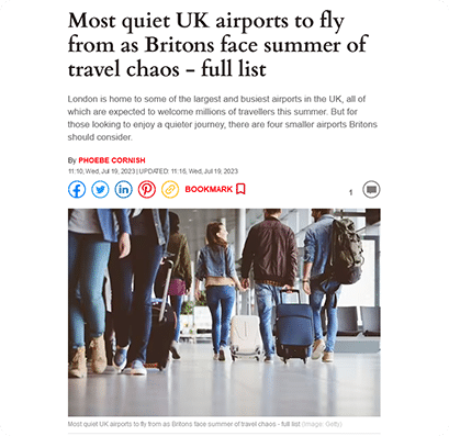 Screenshot 2023 11 18 at 13 33 06 Most quiet UK airports to fly from as Britons face summer of travel chaos